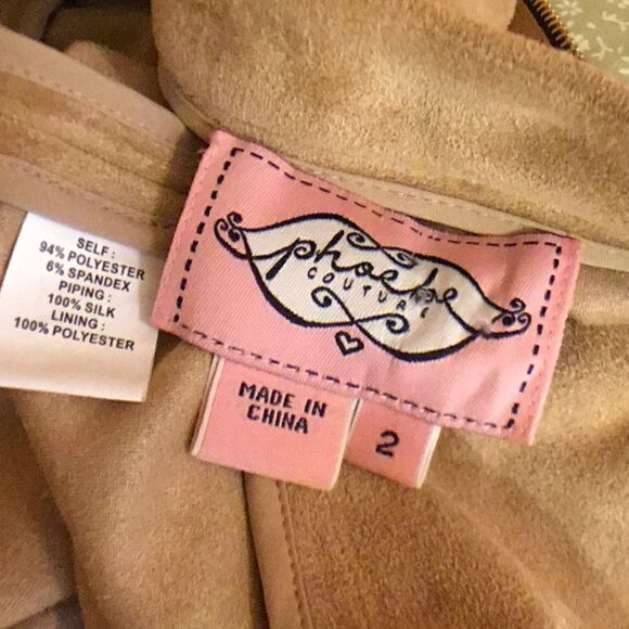 PHOEBE COUTUAL size 2 suede look dress in tan NWOT - Picture 7 of 8